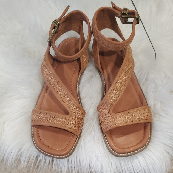 Crown Vintage Shoes - Crown Vintage Tan Sandals with Braided Straps